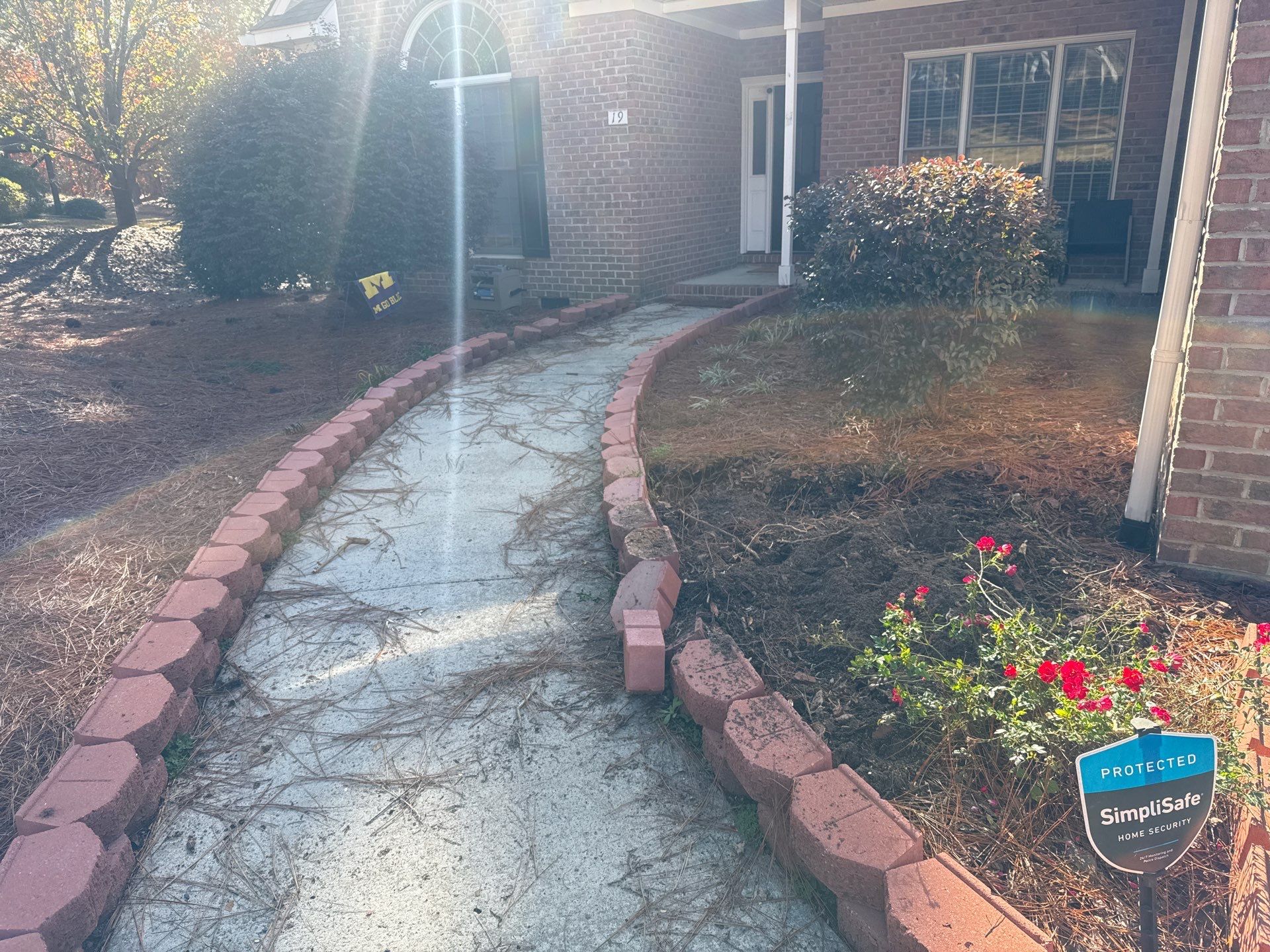 Before residential landscape renovation by Green Garden Landscaping in Sanford NC
